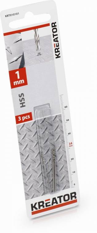 Obrázek k výrobku 48784 - KRT010101 - 3ks HSS vrták do kovu 1x34 mm