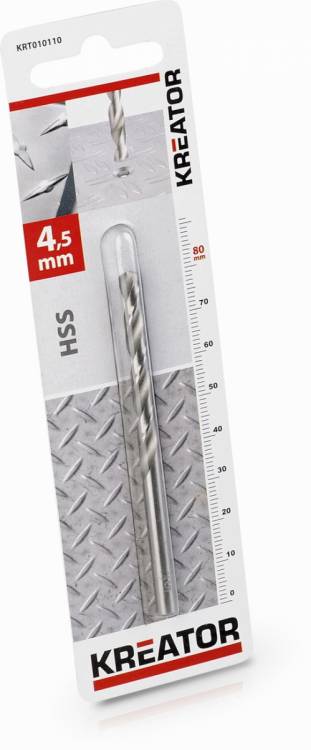 Obrázek k výrobku 48793 - KRT010110 - HSS vrták do kovu 4,5x80 mm