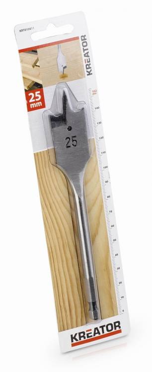 Obrázek k výrobku 36962 - KRT010811 - Plochý vrták do dřeva 25 x 152 mm