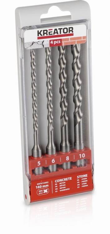 Obrázek k výrobku 37006 - KRT012602 - 4 ks SDS plus  Vrtáků 5-6-8-10 x 160 mm