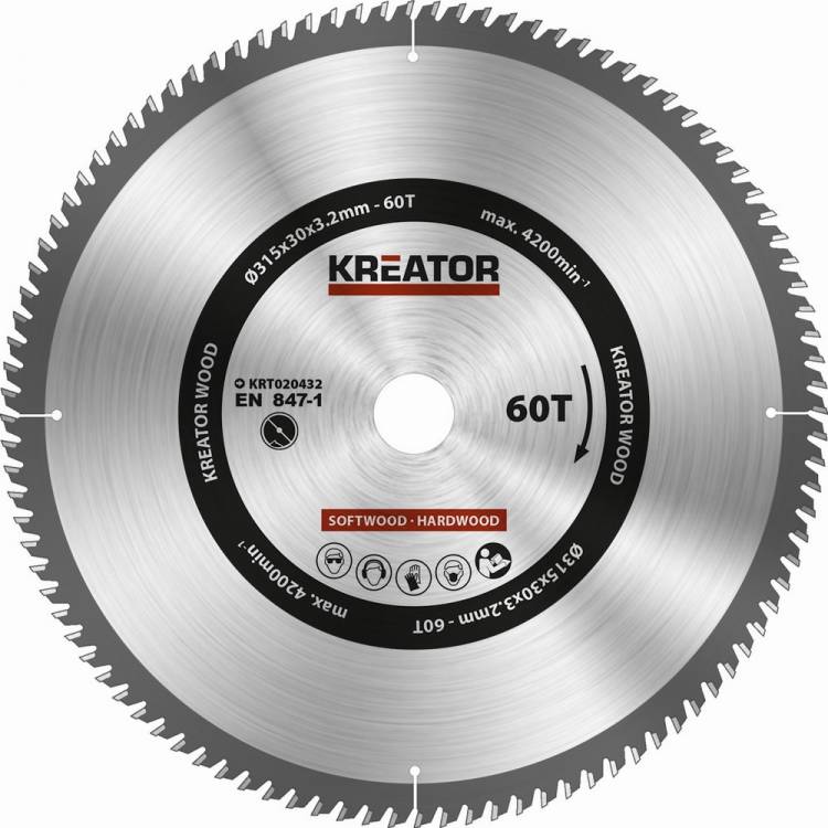 Obrázek k výrobku 37713 - KRT020432 - Pilový kotouč na dřevo 315mm, 60T