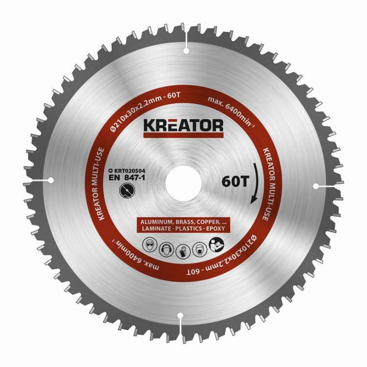 Obrázek k výrobku 37718 - KRT020504 - Pilový kotouč univerzální 210mm, 60T