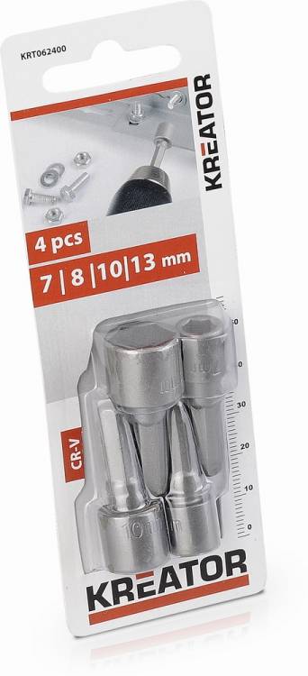 Obrázek k výrobku 37126 - KRT062400 - 4 ks Nástrčných klíčů 7, 8, 10, 13 mm