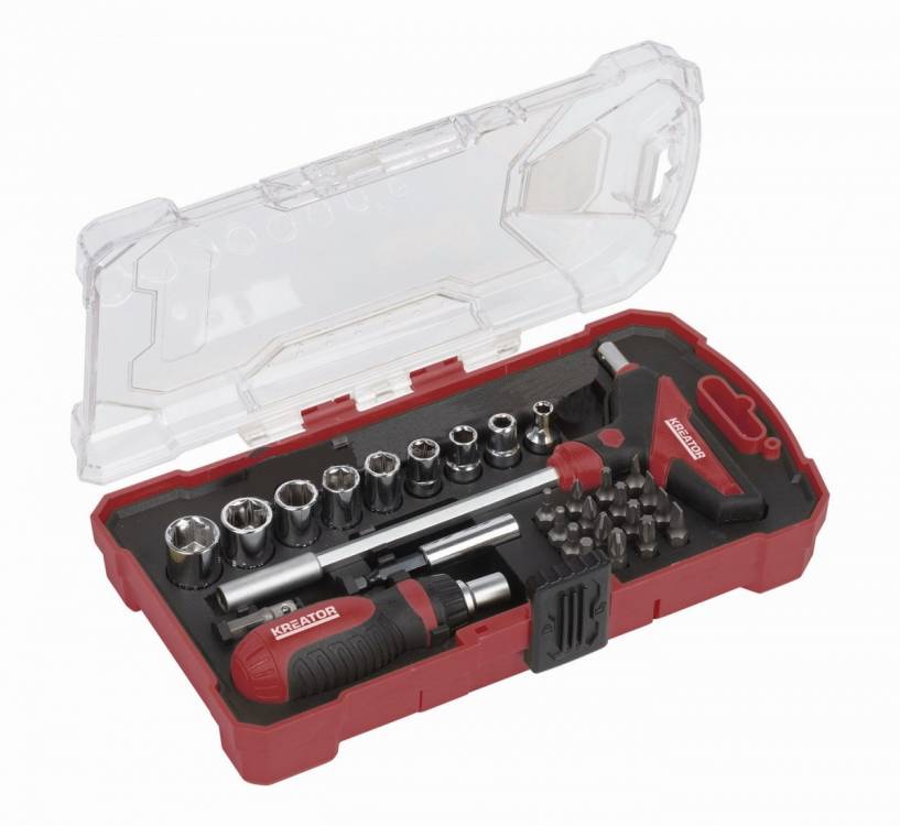 Obrázek k výrobku 53387 - KRT400009 - Ráčnový set hlavic a bitů 29ks