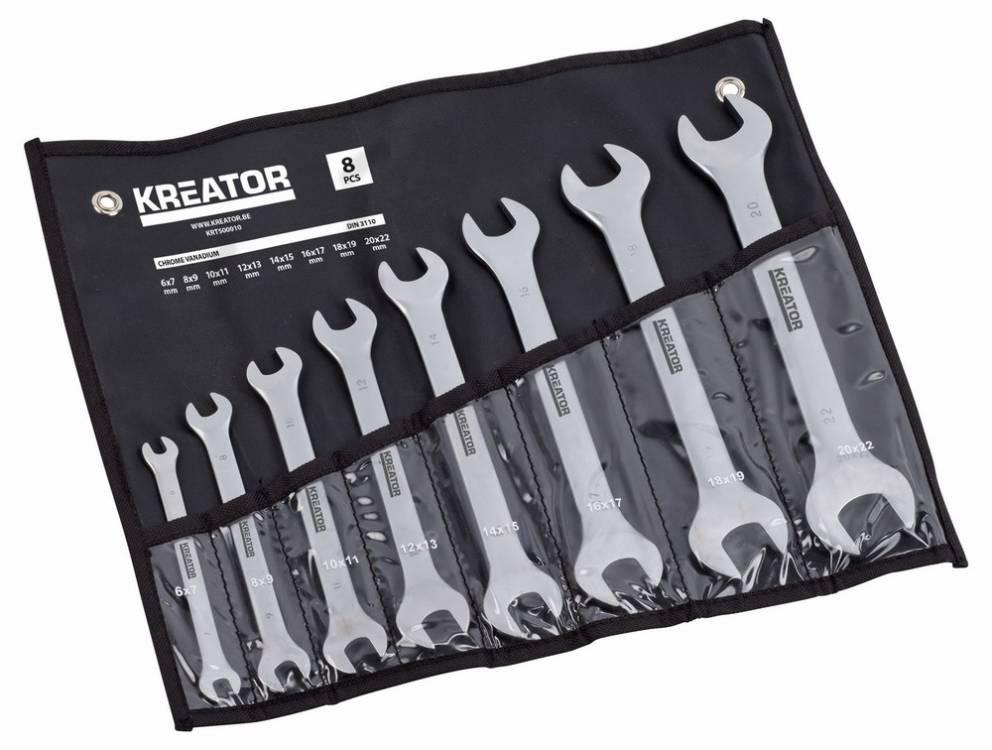 Obrázek k výrobku 36760 - KRT500010 - Sada oboustranných otevřených klíčů 6-22mm - 8ks v kapse