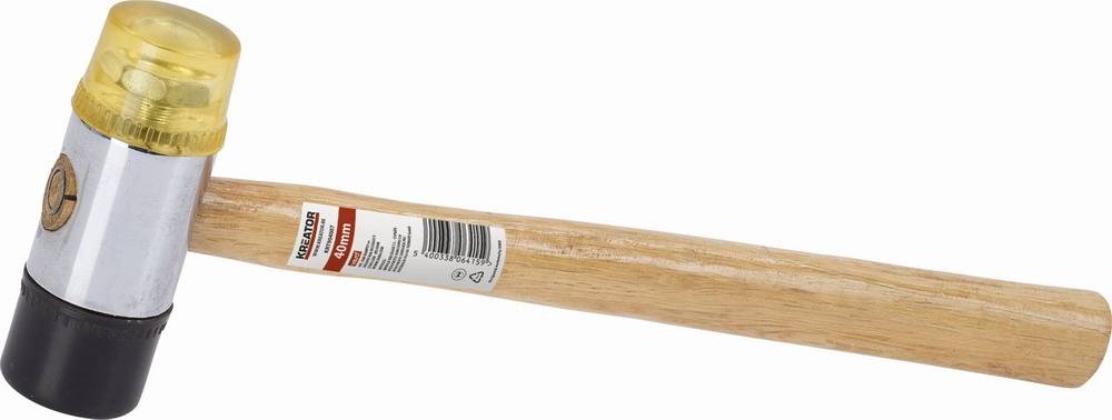 Obrázek k výrobku 36600 - KRT904007 - Gumová/plastová palice 40mm - Dřevěná násada