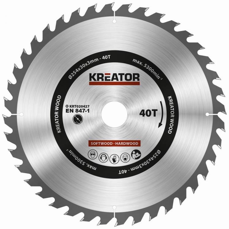 Obrázek k výrobku 14855 - Pilový kotouč na dřevo 254mm 40T