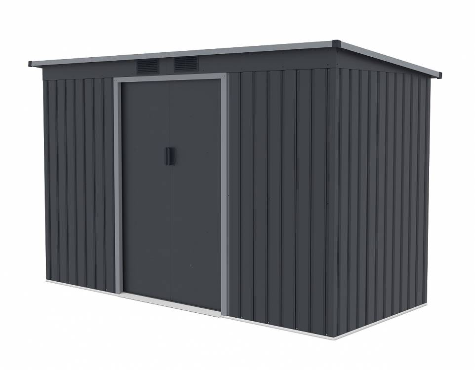 Obrázek k výrobku 82584 - plechový domek LANITPLAST HALLE 94 ANTRACIT LG4024