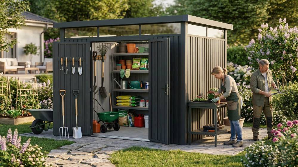 Obrázek k výrobku 82590 - plechový domek LANITPLAST MARBURG 108 ANTRACIT LG4018