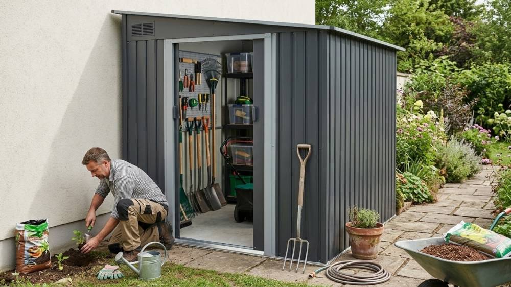 Obrázek k výrobku 92803 - plechový domek LANITPLAST WANDHAUS 56 ANTRACIT LG4362