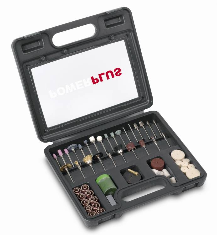 Obrázek k výrobku 48637 - POWE90600 - 102 ks příslušenství pro přímé brusky