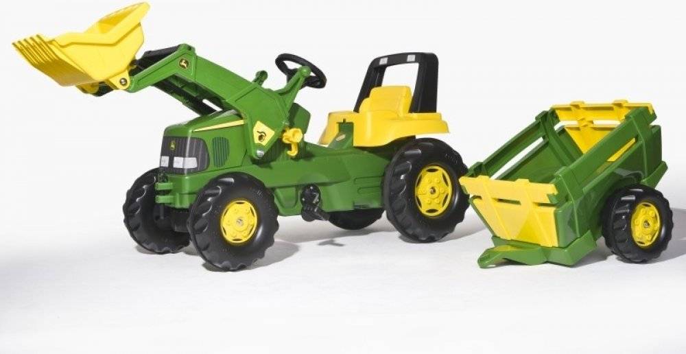 Obrázek k výrobku 72808 - Rolly Toys Šlapací traktor Rolly Junior John Deere s nakladačem a vlekem
