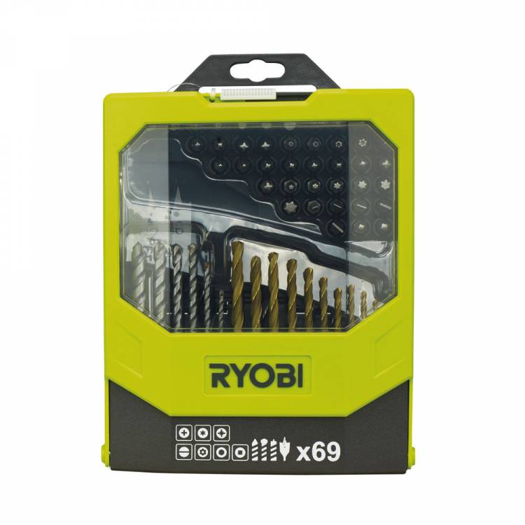 Obrázek k výrobku 27087 - Ryobi RAK 69 MIX - 69 ks sada vrtáků a šroubovacích bitů