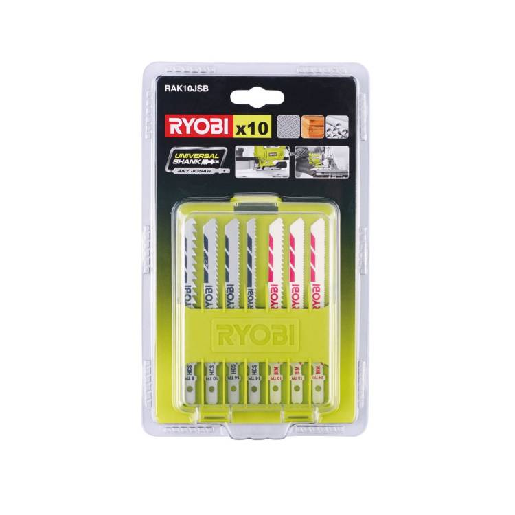 Obrázek k výrobku 45647 - Ryobi RAK10JSB - 10ti dílná sada pilových plátků pro přímočaré pily