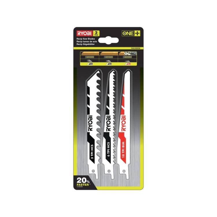 Obrázek k výrobku 45650 - Ryobi RAK3RBWM - 3-dílná sada plátků do šavlových pil