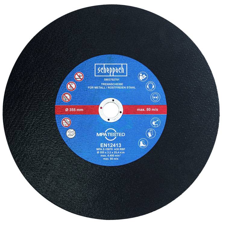 Obrázek k výrobku 37577 - Scheppach Řezný kotouč k MT 140 (pr. 355 x 25,4 / 3,2 mm) -