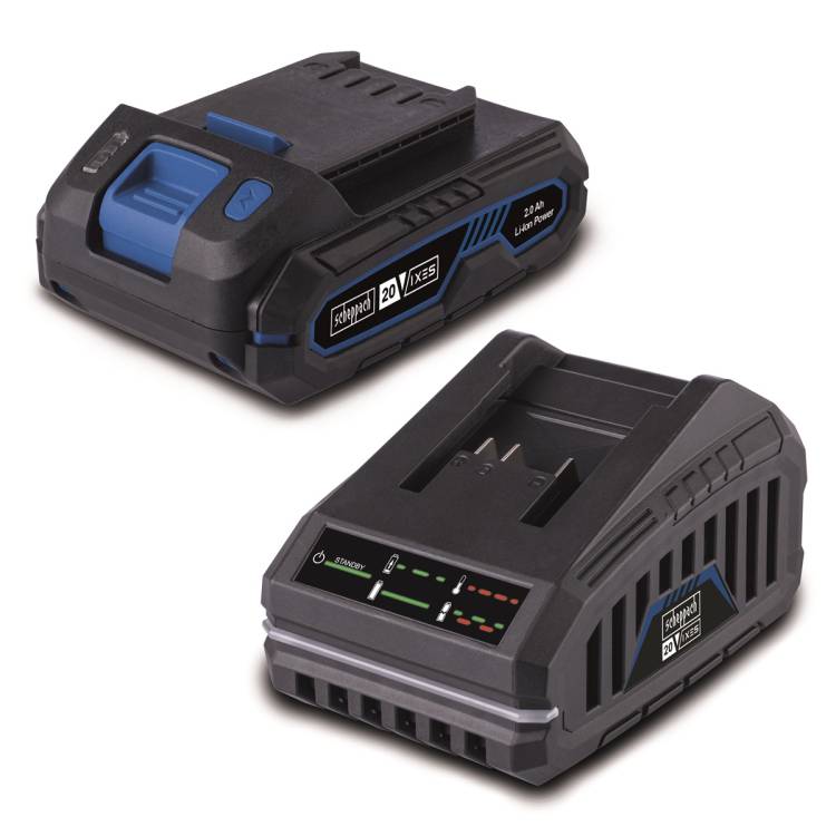 Obrázek k výrobku 91903 - Scheppach SBSK2.020 V IXES set nabíječky 2,4 A a lithium-iontové baterie 2 Ah