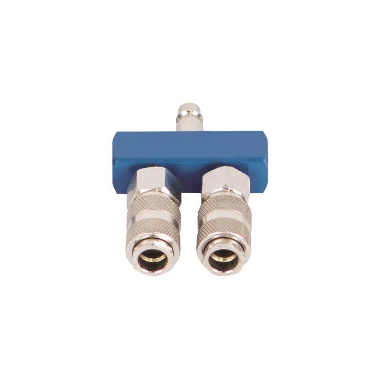 Obrázek k výrobku 37806 - Scheppach Vzduchová rozbočka se 2 rychlospojkami -