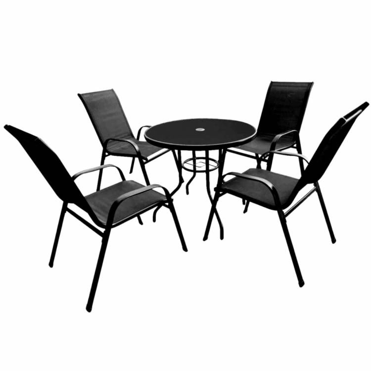 Obrázek k výrobku 92200 - Set zahradního nábytku LUKO, černý, 5ks