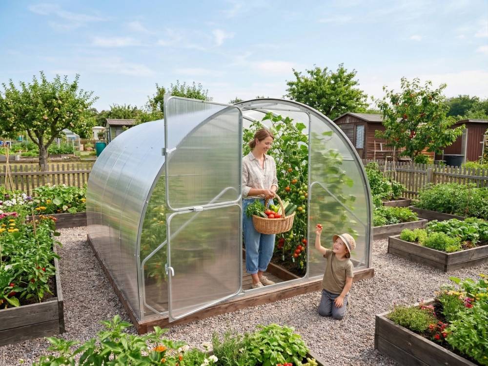 Obrázek k výrobku 92449 - skleník LANITPLAST DODO 300 3x4 m PC 4 mm šedý LG4346