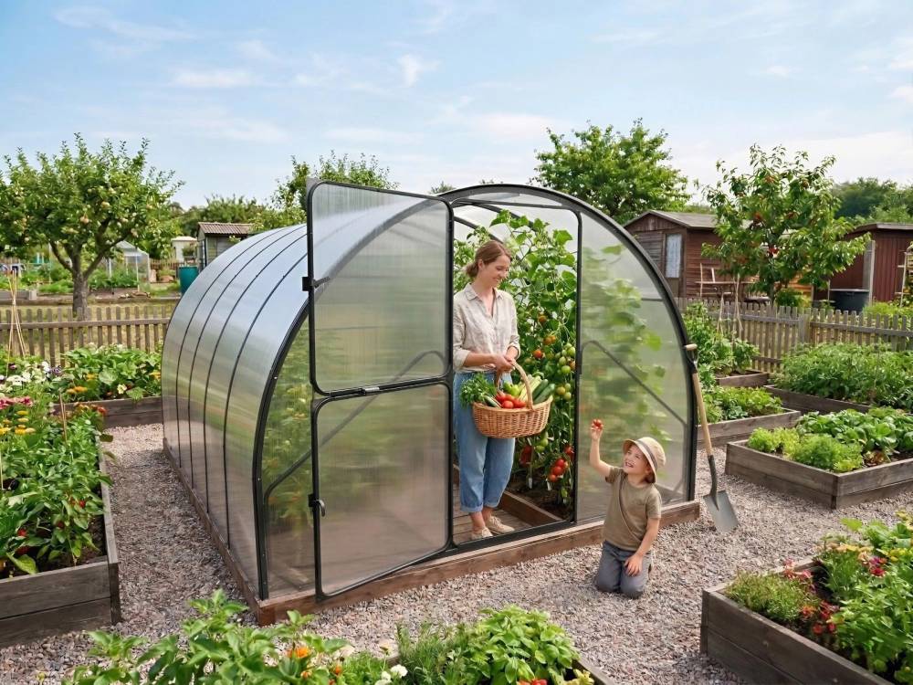 Obrázek k výrobku 92456 - skleník LANITPLAST DODO 300 3x4 m PC 6 mm černý LG4356