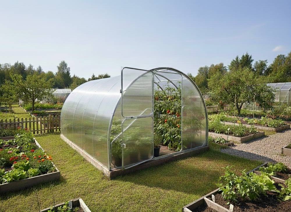 Obrázek k výrobku 92450 - skleník LANITPLAST DODO 300 3x4 m PC 6 mm šedý LG4347