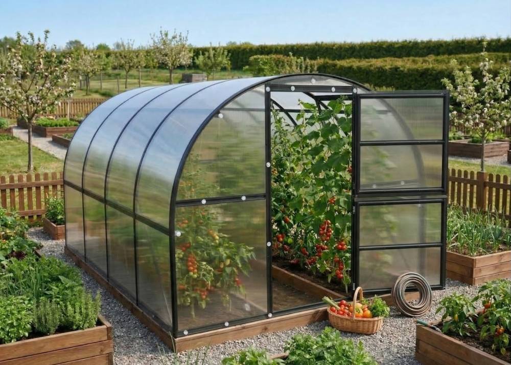 Obrázek k výrobku 92804 - skleník LANITPLAST KYKLOP2 3x4 m PC 6 mm černý LG4375