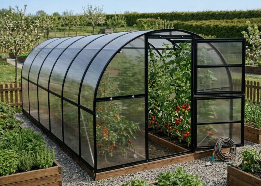 Obrázek k výrobku 92808 - skleník LANITPLAST KYKLOP2 3x6 m PC 6 mm černý LG4379