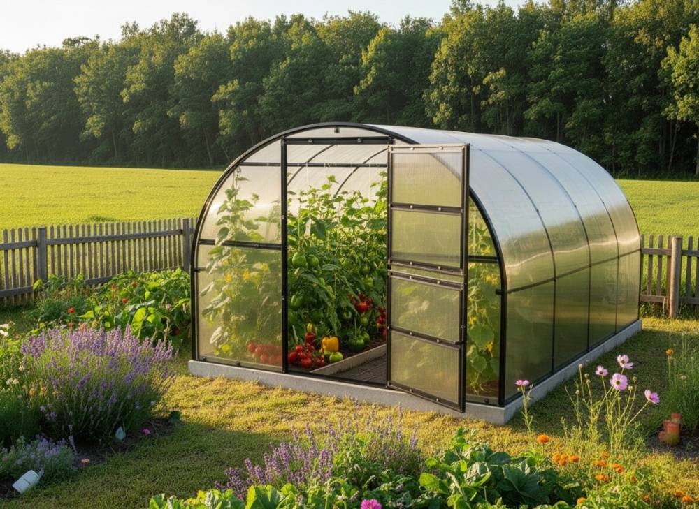 Obrázek k výrobku 92808 - skleník LANITPLAST KYKLOP2 3x6 m PC 6 mm černý LG4379