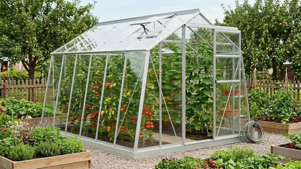 Obrázek k výrobku 94743 - skleník LANITPLAST LIMES Viva V7/6  2,47x5,95 m čiré sklo 3 mm LG4711