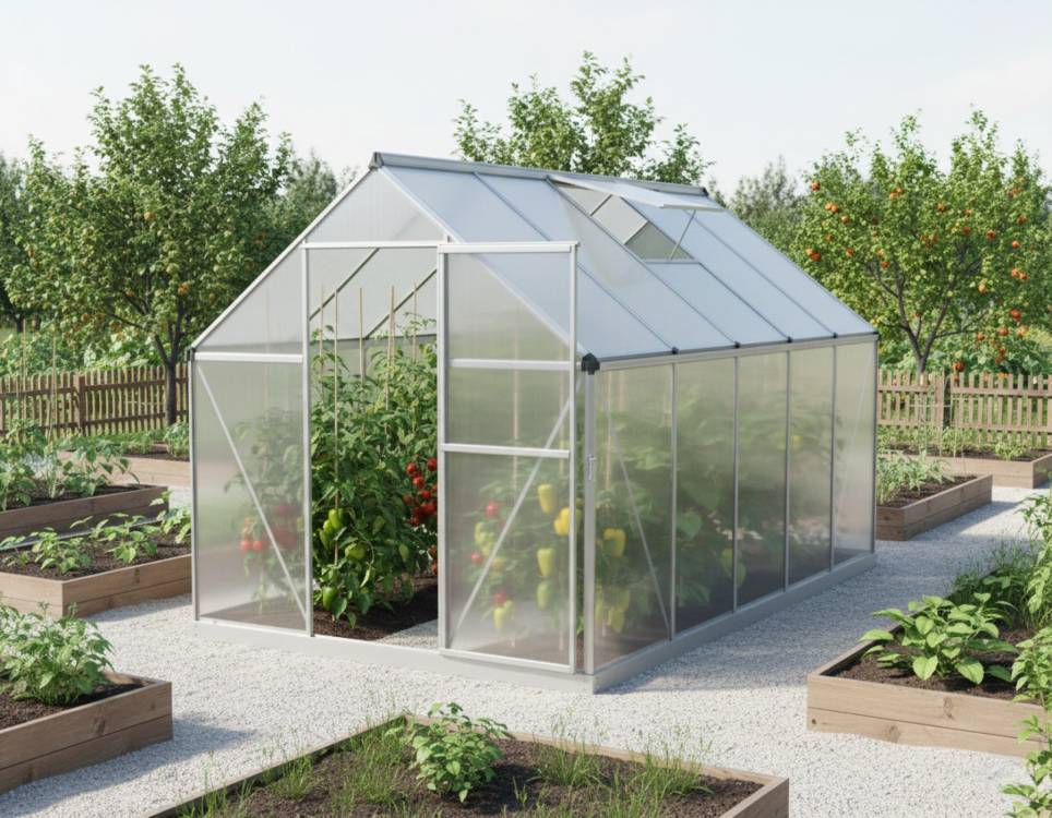 Obrázek k výrobku 92017 - skleník LANITPLAST SARANA 6x10 PC 4 mm stříbrný LG4272