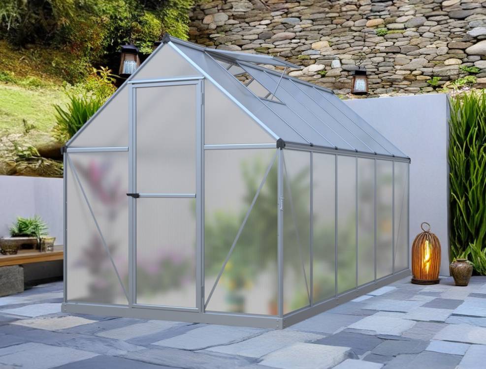 Obrázek k výrobku 92019 - skleník LANITPLAST SARANA 6x12 PC 4 mm stříbrný LG4276