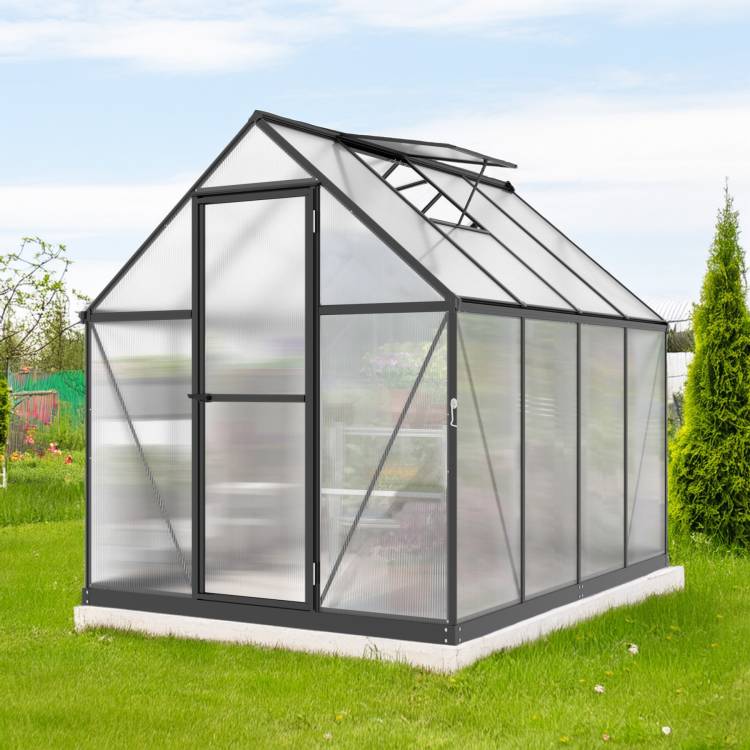 Obrázek k výrobku 92498 - skleník LANITPLAST SARANA 6x8 PC 4 mm černý LG4334