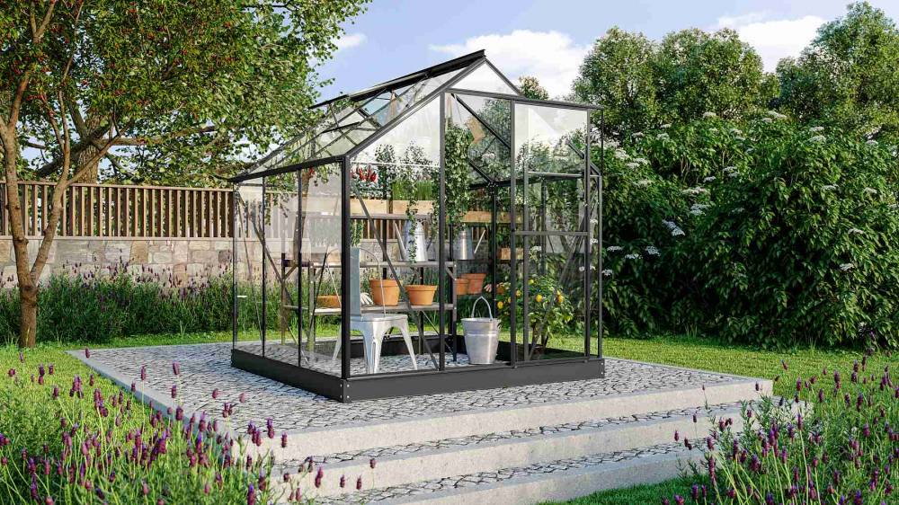 Obrázek k výrobku 80460 - skleník VITAVIA TRITON 3800 čiré sklo 3 mm černý LG3661