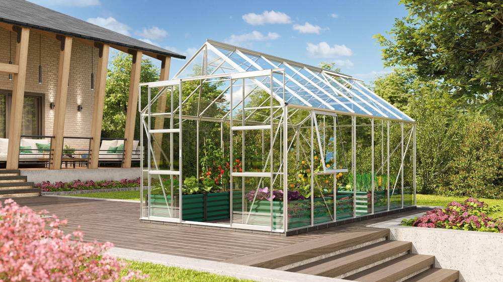 Obrázek k výrobku 41836 - skleník VITAVIA URANUS 11500 čiré sklo 3 mm stříbrný