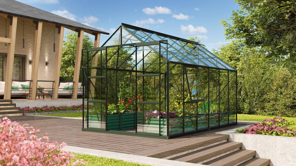 Obrázek k výrobku 41840 - skleník VITAVIA URANUS 9900 čiré sklo 3 mm zelený