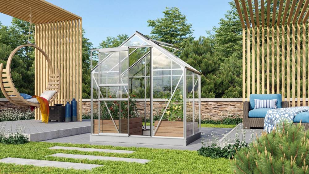 Obrázek k výrobku 41821 - skleník VITAVIA VENUS 2500 čiré sklo 3 mm stříbrný