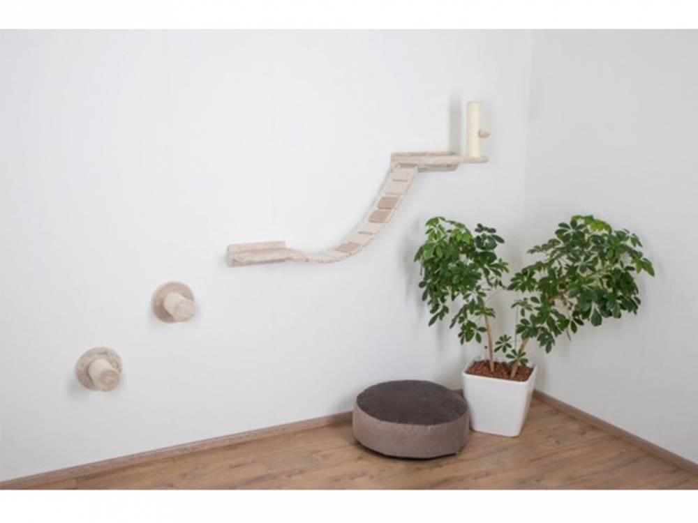 Obrázek k výrobku 81240 - Škrabadlo pro kočky KERBL MATTERHORN, sada nástěnných pater, béžová, 6 ks