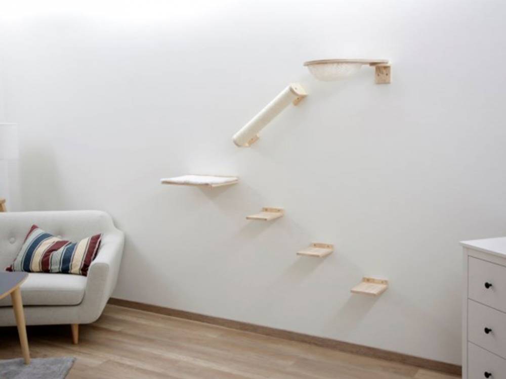 Obrázek k výrobku 81597 - Škrabadlo pro kočky KERBL ROCKY, sada nástěnných pater 6 ks