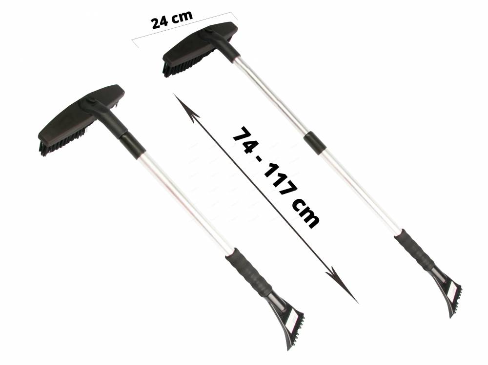 Obrázek k výrobku 73346 - Škrabka námrazy se smetákem teleskopická 73 - 115 cm