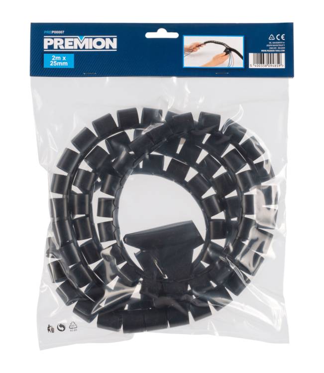 Obrázek k výrobku 90759 - Spirálová trubice na kabely černá 2 m x 25 mm