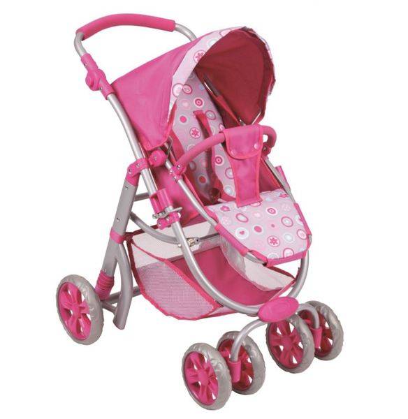 Obrázek k výrobku 28443 - Sportovní polohovací kočárek pro panenky růžový .