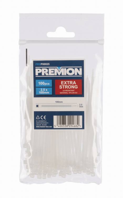 Obrázek k výrobku 90788 - Stahovací pásky bílé 2,5 x 100mm 100ks