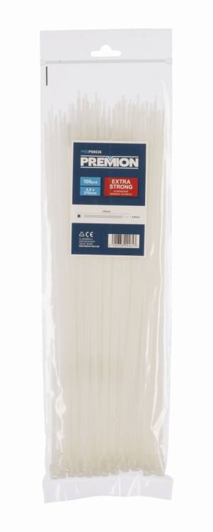 Obrázek k výrobku 90798 - Stahovací pásky bílé 4,8 x 370mm 100ks