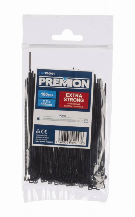 Obrázek k výrobku 90787 - Stahovací pásky černé 2,5 x 100mm 100ks