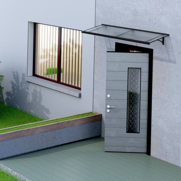 Obrázek k výrobku 77611 - stříška nad dveře LANITPLAST RUMBA XL 197/54 antracit