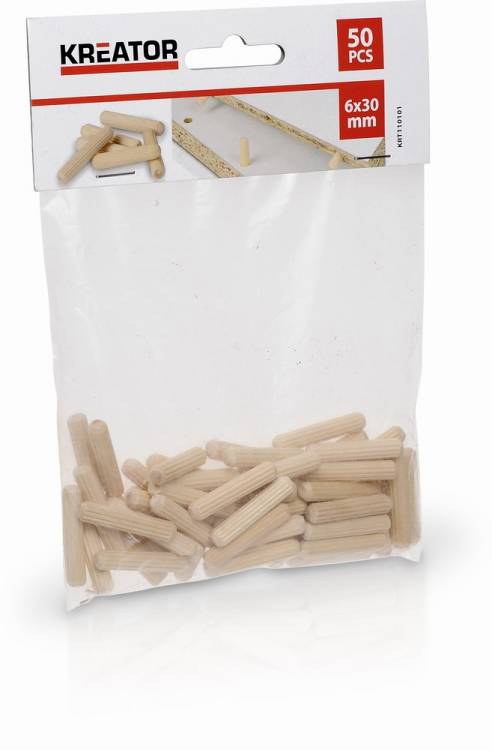 Obrázek k výrobku 15056 - Truhlářské kolíčky 6 x 30 mm (50 ks)