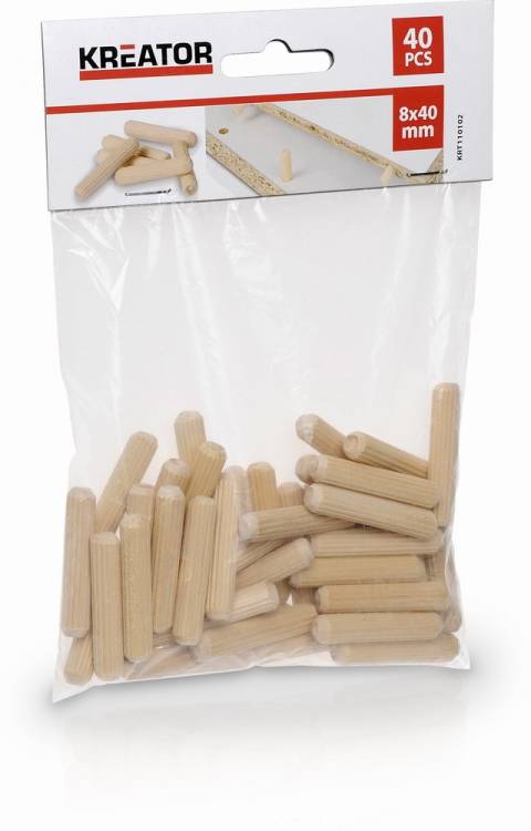 Obrázek k výrobku 15057 - Truhlářské kolíčky 8 x 40 mm (40 ks)