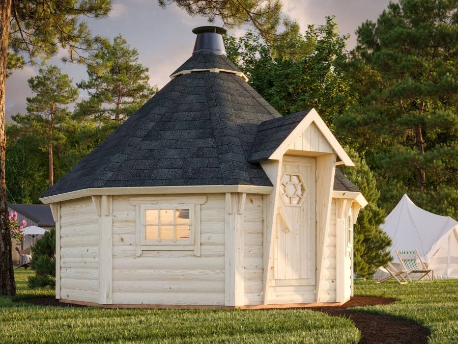 Obrázek k výrobku 18453 - ZAHRADNÍ DOMEK Eva 11,4 m2  (průměr 379 cm) 44mm