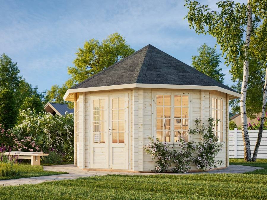 Obrázek k výrobku 20551 - ZAHRADNÍ DOMEK Hanna 14,1 m2  (průměr 421) tl. 44mm
